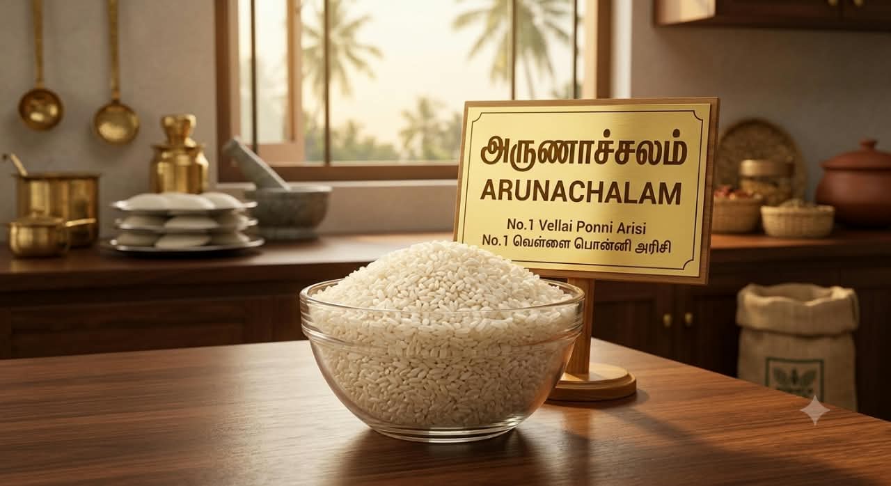 No. 1 Vellai Ponni Rice - Arunachalam Brand
