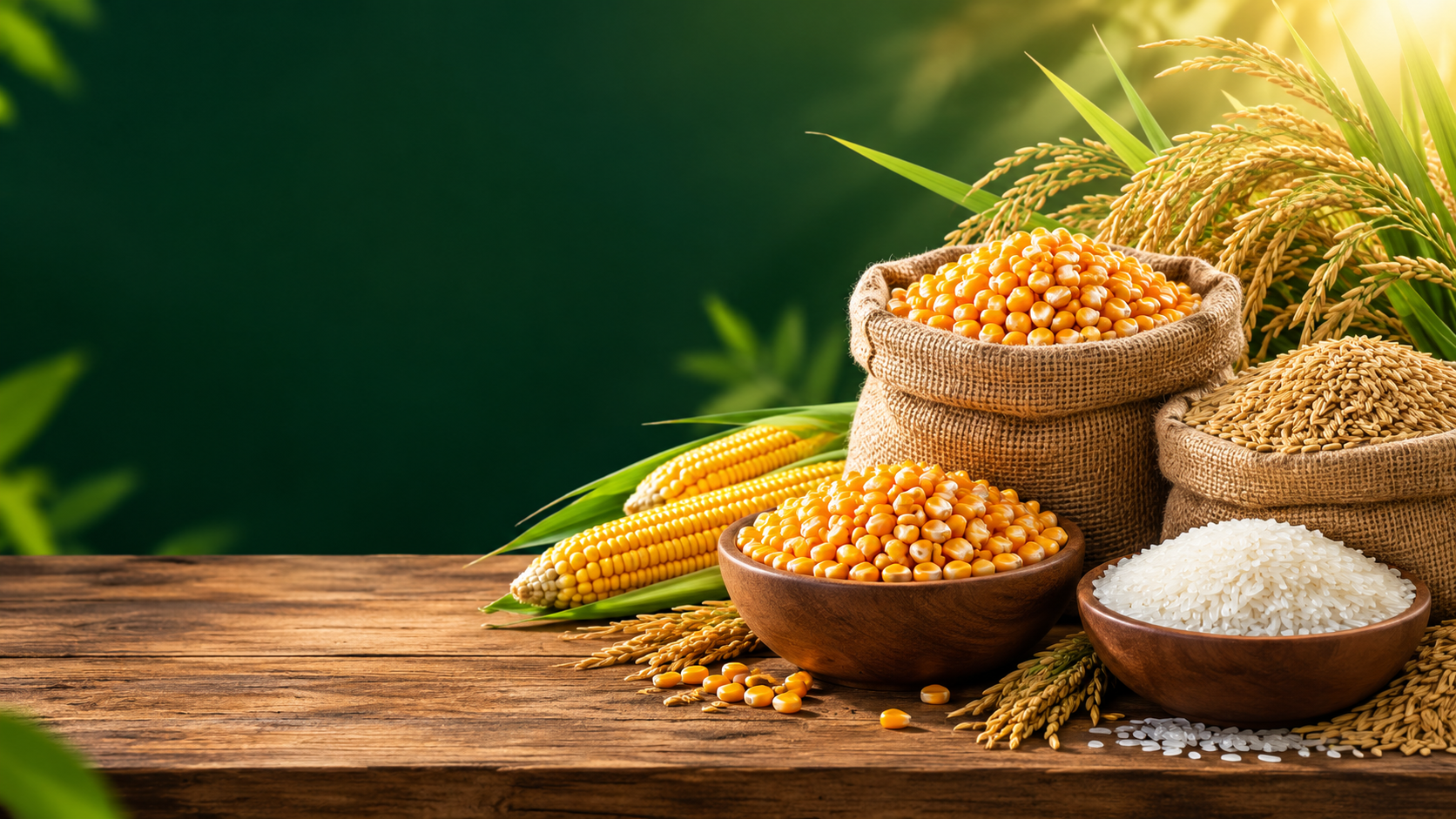 Maize corn, paddy grains and rice at SBK Traders